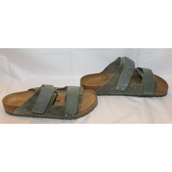 BIRKENSTOCK‎ Uji Slide Sandal Digital Thyme Green Genuine Leather Men